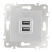 Розетка USB 2.1А+1А Arte Milano 203.46-1.silver