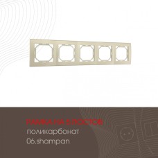 Рамка пятиместная Arte Milano 503.06-5.shampan
