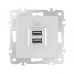 Розетка USB 2.1А+1А Arte Milano 206.46-1.silver