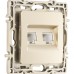Розетка телефонная RJ11 + компьютерная RJ45 Arte Milano 217.44-1.shampan