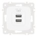 Розетка USB 2.1А+1А Arte Milano 205.46-1.white