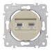 Розетка телефонная RJ11 + компьютерная RJ45 Arte Milano 202.44-1.shampan