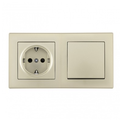 Блок с розеткой и выключателем Arte Milano SET06-2 SET06-2-30-1-40-1 shampan