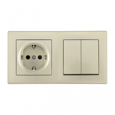 Блок с розеткой и выключателем Arte Milano SET06-2 SET06-2-30-2-40-1 shampan