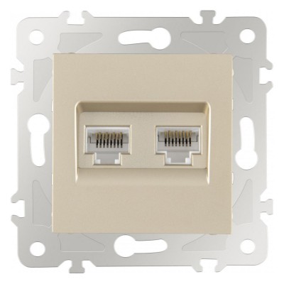 Розетка Ethernet RJ-45 без рамки Arte Milano am-203 203.45-2.shampan