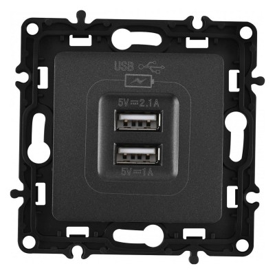 Розетка USB, без рамки Arte Milano am-217 217.46-1.black