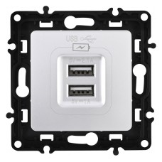 Розетка USB, без рамки Arte Milano am-217 217.46-1.silver