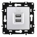 Розетка USB, без рамки Arte Milano am-217 217.46-1.silver