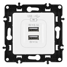 Розетка USB, без рамки Arte Milano am-217 217.46-1.white
