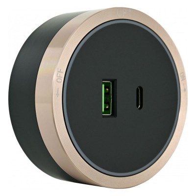Розетка USB и type C на треке Arte Milano Am-track-sockets 380066TS LED/USB-Type-C Gold