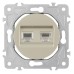 Розетка двойная RJ-11 и Ethernet RJ-45, без рамки Arte Milano am-202 202.44-1.shampan