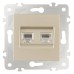 Розетка двойная RJ-11 и Ethernet RJ-45, без рамки Arte Milano am-203 203.44-1.shampan