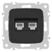 Розетка двойная RJ-11 и Ethernet RJ-45, без рамки Arte Milano am-205 205.44-1.black
