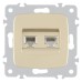 Розетка двойная RJ-11 и Ethernet RJ-45, без рамки Arte Milano am-205 205.44-1.shampan