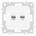 Розетка двойная RJ-11 и Ethernet RJ-45, без рамки Arte Milano am-205 205.44-1.white