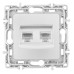 Розетка двойная RJ-11 и Ethernet RJ-45, без рамки Arte Milano am-217 217.44-1.silver Розетка двойная RJ-11 и Ethernet RJ-45, без рамки Arte Milano am-217 217.44-1.silver
