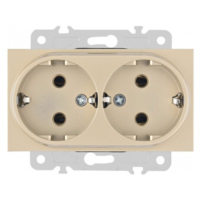 Розетка двойная с заземлением, без рамки Arte Milano am-203 203.40-2.shampan
