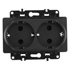 Розетка двойная с заземлением, без рамки Arte Milano am-217 217.40-2.black