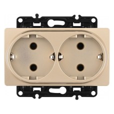 Розетка двойная с заземлением, без рамки Arte Milano am-217 217-40-2-shampan
