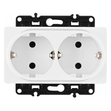 Розетка двойная с заземлением, без рамки Arte Milano am-217 217.40-2.white