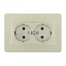 Розетка двойная с заземлением и со шторкой Arte Milano SET16-2 SET16-double-40-2 shampan