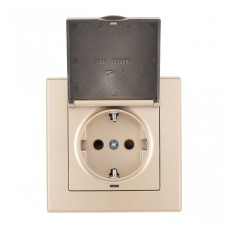 Розетка с заземлением и шторкой, с крышкой Arte Milano SET06-1 SET06-1-41-1 shampan