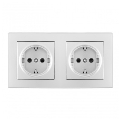 Розетка с заземлением и со шторкой Arte Milano SET06-2 SET06-2-40-1x2 silver