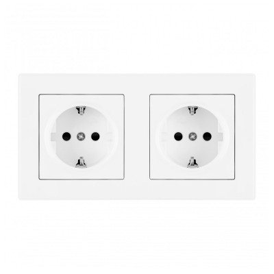 Розетка с заземлением и со шторкой Arte Milano SET06-2 SET06-2-40-1x2 white