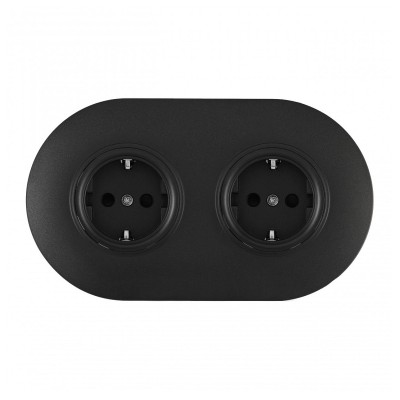 Розетка с заземлением и со шторкой Arte Milano SET08-2 SET08-2-40-1x2 black