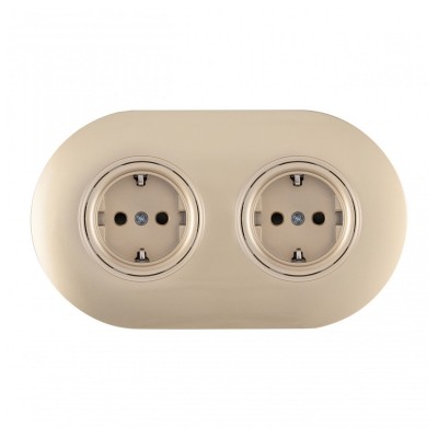 Розетка с заземлением и со шторкой Arte Milano SET08-2 SET08-2-40-1x2 shampan