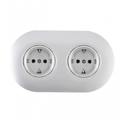 Розетка с заземлением и со шторкой Arte Milano SET08-2 SET08-2-40-1x2 silver