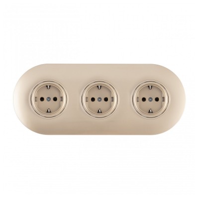 Розетка с заземлением и со шторкой Arte Milano SET08-3 SET08-3-40-1x3 shampan