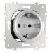 Розетка с заземлением и со шторкой, без рамки Arte Milano am-202 202.40-1.silver