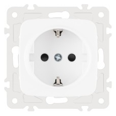 Розетка с заземлением и со шторкой, без рамки Arte Milano am-205 205.40-1.white