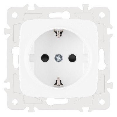 Розетка с заземлением и со шторкой, без рамки Arte Milano am-205 205.40-1.white