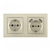 Розетка с заземлением и со шторкой и 2хUSB Arte Milano SET06-2 SET06-2-47-1-40-1 shampan