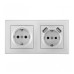 Розетка с заземлением и со шторкой и 2хUSB Arte Milano SET06-2 SET06-2-47-1-40-1 silver