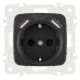 Розетка с заземлением и со шторкой и 2хUSB, без рамки Arte Milano am-205 205.47-1.black