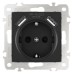 Розетка с заземлением и со шторкой и 2хUSB, без рамки Arte Milano am-206 206.47-1.black