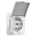 Розетка влагозащищенная с заземлением и со шторкой с крышкой Arte Milano am-206 206.41-1.silver Розетка влагозащищенная с заземлением и со шторкой с крышкой Arte Milano am-206 206.41-1.silver