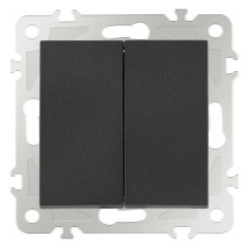 Выключатель проходной двухклавишный без рамки Arte Milano 206 206.32-2.black
