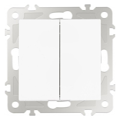 Выключатель проходной двухклавишный без рамки Arte Milano 206 206.32-2.white