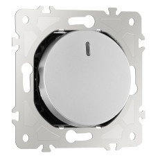 Выключатель проходной одноклавишный с подсветкой без рамки Arte Milano 202 202.33-1.silver