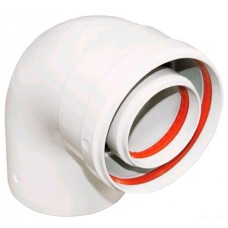 Отвод коаксиальный полипропиленовый BAXI 90гр., диам. 80/125 мм