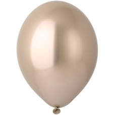 Шары воздушные латексные 14", хром Glossy, золото, набор 50 шт.