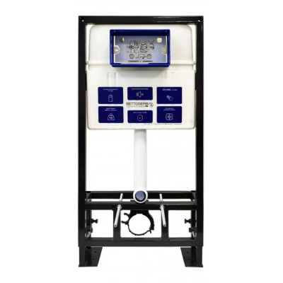 Инсталляция для унитаза BETTOSERB sava free standing, клавиша смыва хром глянец круг.