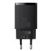 Зарядное устройство Baseus Compact Quick Charger USB+Type-C, 3A, 20W, черный