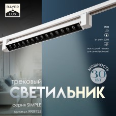 Светильник трековый SIMPLE "Линза" LED 30Вт белый 47х3,5х4,5 см