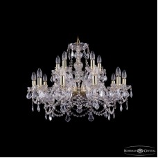 Подвесная люстра Bohemia Ivele Crystal 1411/10+5/240 G Leafs