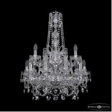Подвесная люстра Bohemia Ivele Crystal 1411/10+5/195/h-77/2d Ni